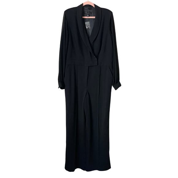 White House Black Market Jumpsuit Womens Size 16‎ Black Blazer Formal Preppy NEW